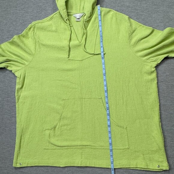 CJ Banks Baja Hoodi Womens Size 1X Yellow Greene Long Sleeve Pullover Cotton - Picture 12 of 16